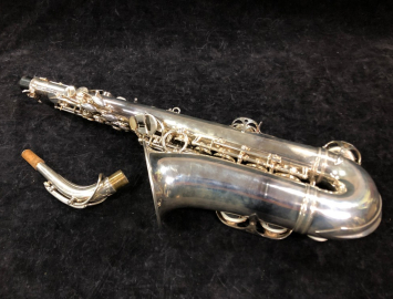 Photo Beautiful Original Silver Vintage Selmer Paris Balanced Alto Saxophone, Serial #30042